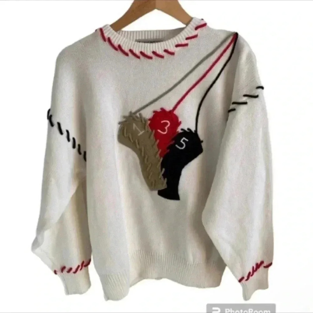 Quantum Sportswear Vintage 90s White Golf Sweater